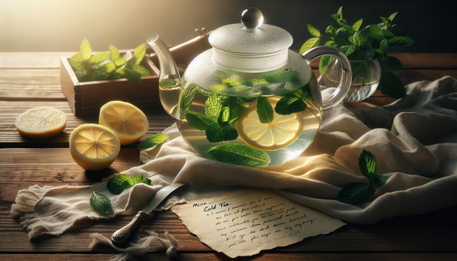 Cómo hacer té frío con menta y limón en una tetera de vidrio